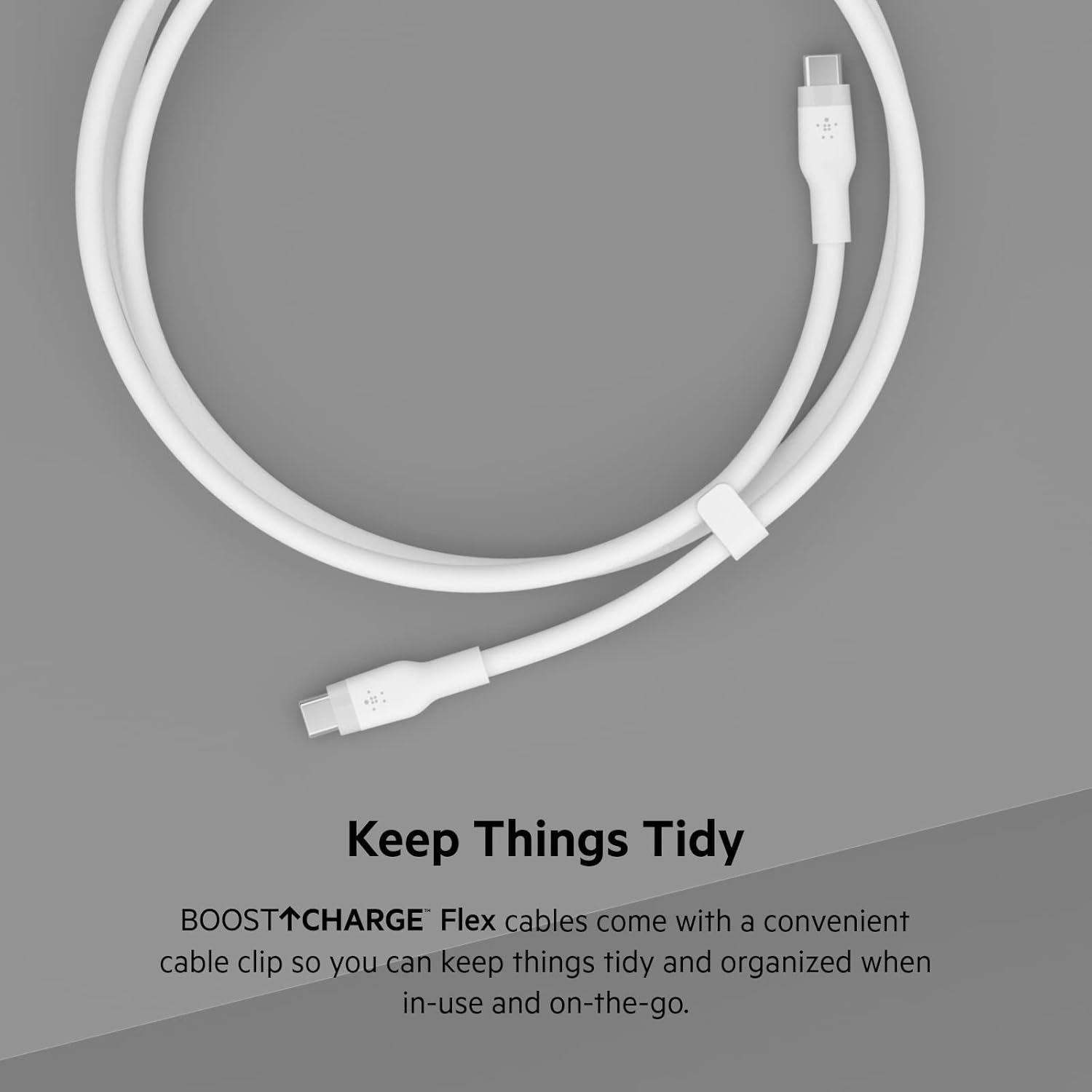 Belkin BoostCharge Flex USB-C to USB-C Silicone Cable, 3M - White Belkin BoostCharge Flex USB-C to USB-C Silicone Cable, 3M - White